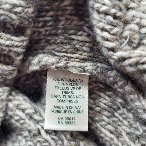 ROOTS CANADA Limited Women Cozy Knit Wool Blend Brown Gray Hooded Sweater. - Picture 8 of 9